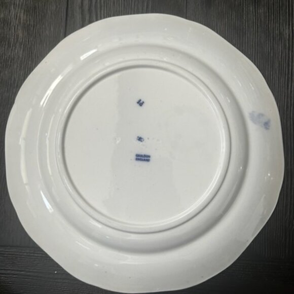 Antique 10" Royal Cauldon England  Flow Blue Turkey Dinner Plate - Picture 7 of 11